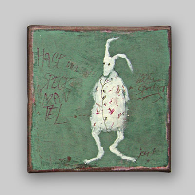 *HASE IM SPECKMANTEL* H x B 20 x 20